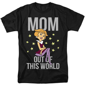 AN OFFCIALLY LICENSED JETSONS OUT OF THIS WORLD MOM MEN'S REGULAR FIT T-SHIRT BLACK