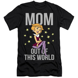 AN OFFCIALLY LICENSED JETSONS OUT OF THIS WORLD MOM MEN'S PREMIUM SLIM FIT T-SHIRT BLACK