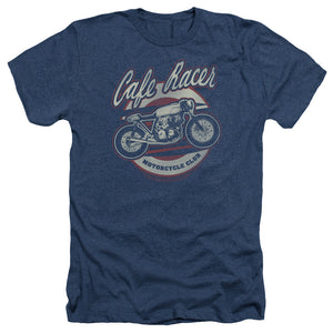 AN OFFCIALLY LICENSED HONDA CAFE RACER MEN'S HEATHER T-SHIRT NAVY