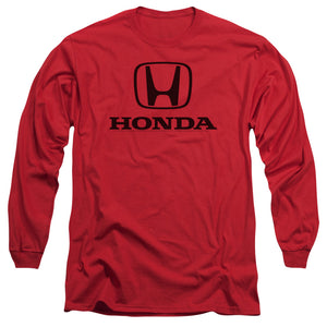 AN OFFCIALLY LICENSED HONDA STANDARD LOGO MEN'S LONG SLEEVE T-SHIRT RED