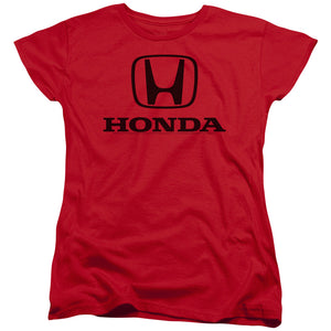 AN OFFCIALLY LICENSED HONDA STANDARD LOGO WOMEN'S REGULAR FIT T-SHIRT RED
