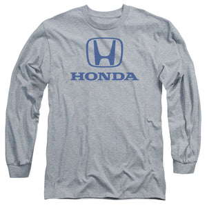 AN OFFCIALLY LICENSED HONDA STANDARD LOGO MEN'S LONG SLEEVE T-SHIRT ATHLETIC HEATHER