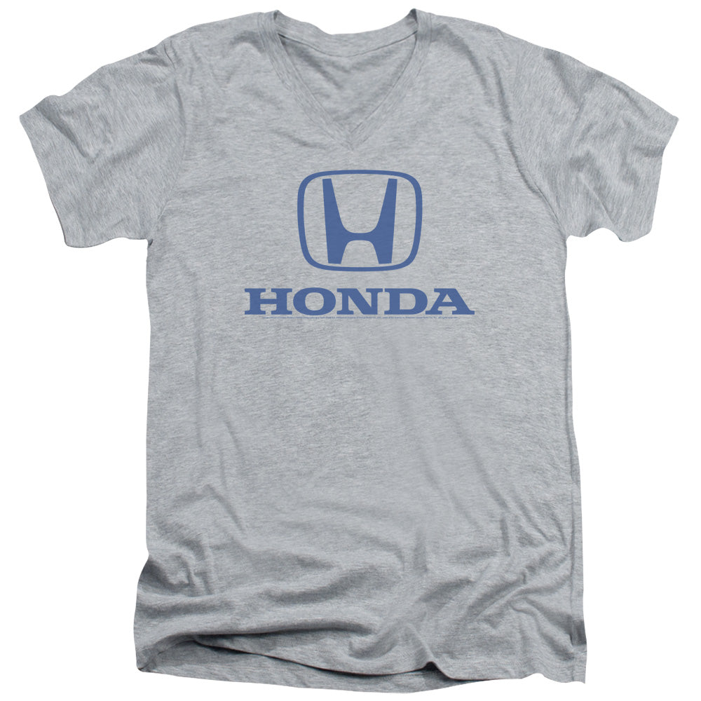 AN OFFCIALLY LICENSED HONDA STANDARD LOGO MEN'S V-NECK T-SHIRT ATHLETIC HEATHER