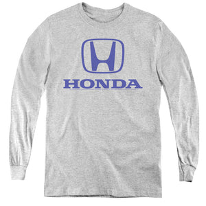 AN OFFCIALLY LICENSED HONDA STANDARD LOGO YOUTH LONG SLEEVE T-SHIRT ATHLETIC HEATHER
