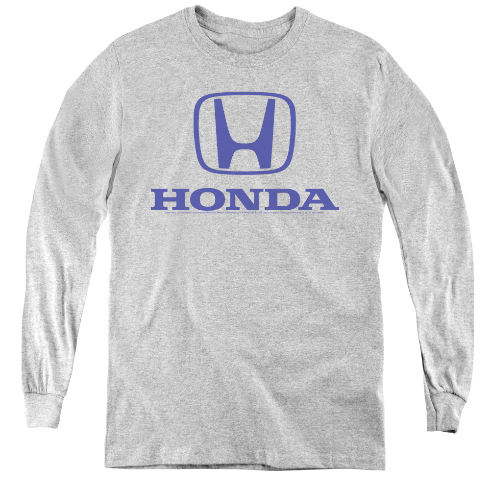 AN OFFCIALLY LICENSED HONDA STANDARD LOGO YOUTH LONG SLEEVE T-SHIRT ATHLETIC HEATHER