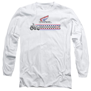 AN OFFCIALLY LICENSED HONDA 1985 RED WHITE BLUE MEN'S LONG SLEEVE T-SHIRT WHITE