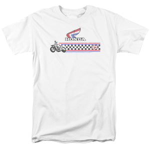 AN OFFCIALLY LICENSED HONDA 1985 RED WHITE BLUE MEN'S REGULAR FIT T-SHIRT WHITE