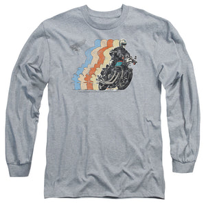 AN OFFCIALLY LICENSED HONDA RETRO HONDA MEN'S LONG SLEEVE T-SHIRT ATHLETIC HEATHER