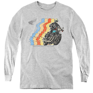 AN OFFCIALLY LICENSED HONDA RETRO HONDA YOUTH LONG SLEEVE T-SHIRT ATHLETIC HEATHER