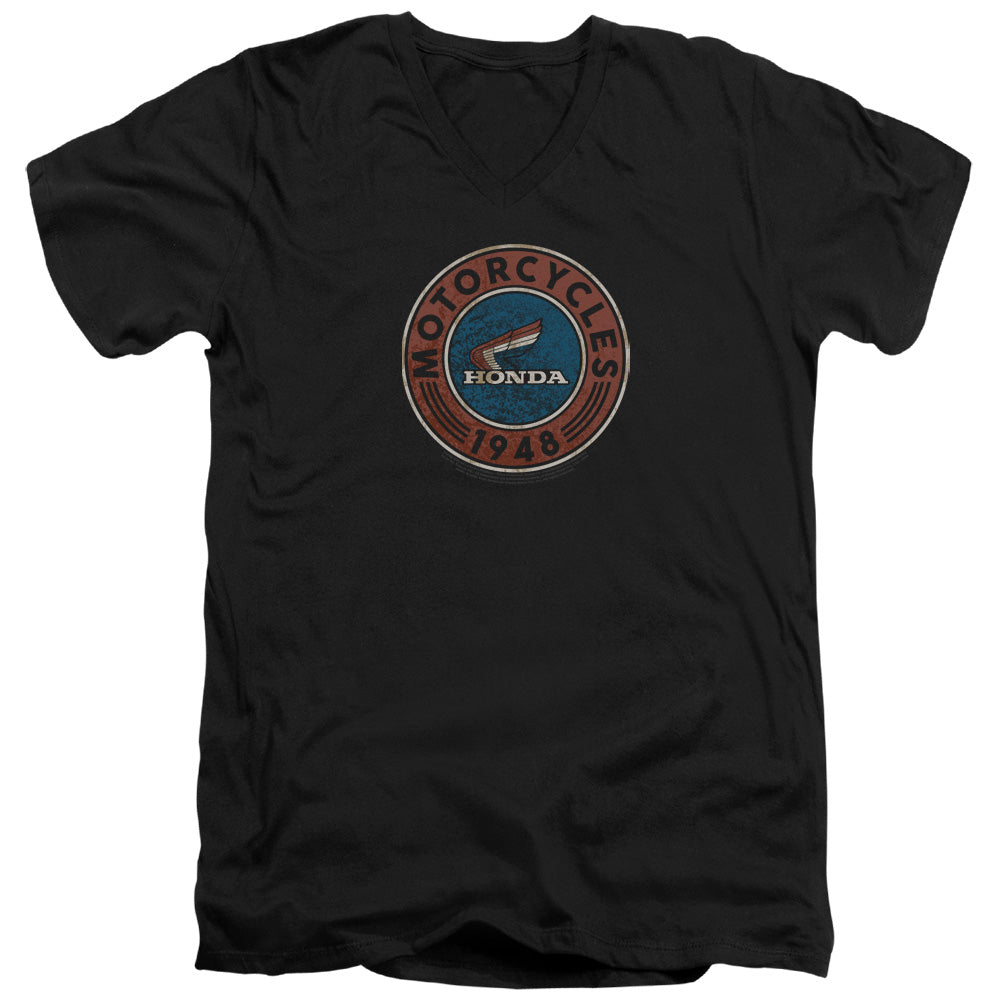 AN OFFCIALLY LICENSED HONDA MOTORCYCLE MEN'S V-NECK T-SHIRT BLACK