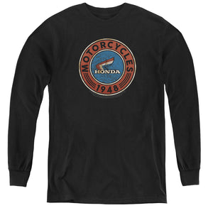 AN OFFCIALLY LICENSED HONDA MOTORCYCLE YOUTH LONG SLEEVE T-SHIRT BLACK