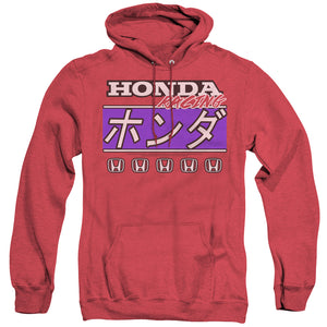 AN OFFCIALLY LICENSED HONDA KANJI RACING ADULT UNISEX HEATHER PULLOVER HOODIE RED