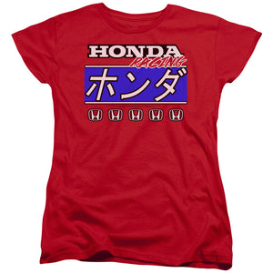 AN OFFCIALLY LICENSED HONDA KANJI RACING WOMEN'S REGULAR FIT T-SHIRT RED