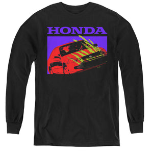 AN OFFCIALLY LICENSED HONDA CIVIC BOLD YOUTH LONG SLEEVE T-SHIRT BLACK