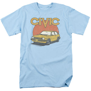 AN OFFCIALLY LICENSED HONDA RETRO CIVIC MEN'S REGULAR FIT T-SHIRT LIGHT BLUE