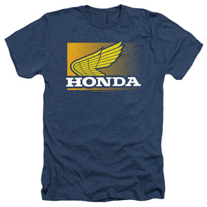 AN OFFCIALLY LICENSED HONDA WING GRADIENT MEN'S HEATHER T-SHIRT NAVY