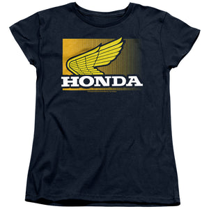 AN OFFCIALLY LICENSED HONDA WING GRADIENT WOMEN'S REGULAR FIT T-SHIRT NAVY