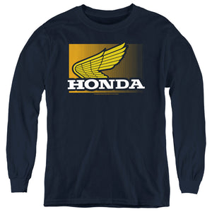 AN OFFCIALLY LICENSED HONDA WING GRADIENT YOUTH LONG SLEEVE T-SHIRT NAVY