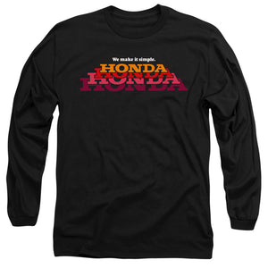 AN OFFCIALLY LICENSED HONDA MAKE IT SIMPLE LOGO MEN'S LONG SLEEVE T-SHIRT BLACK