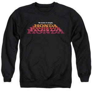 AN OFFCIALLY LICENSED HONDA MAKE IT SIMPLE LOGO ADULT UNISEX CREWNECK SWEATSHIRT BLACK