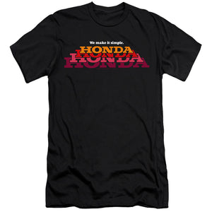 AN OFFCIALLY LICENSED HONDA MAKE IT SIMPLE LOGO MEN'S PREMIUM SLIM FIT T-SHIRT BLACK