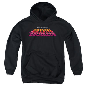 AN OFFCIALLY LICENSED HONDA MAKE IT SIMPLE LOGO YOUTH HOODIE BLACK