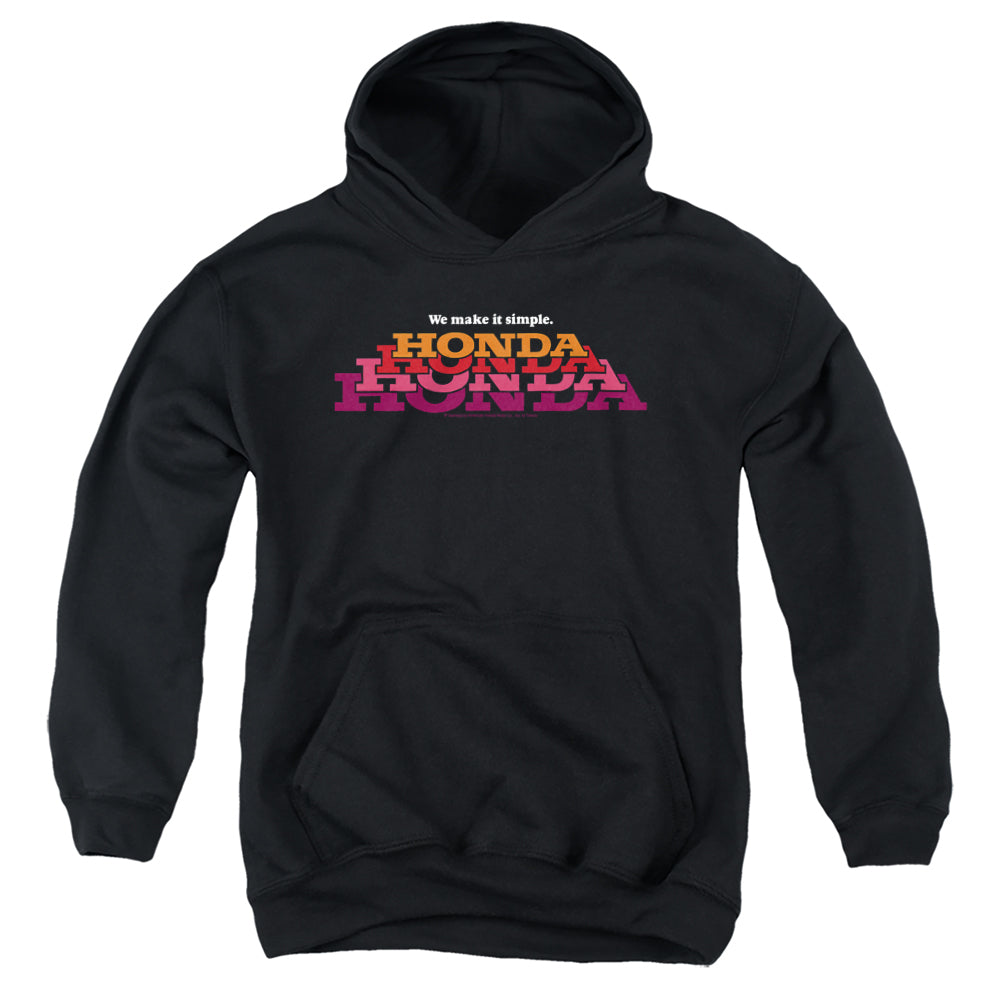 AN OFFCIALLY LICENSED HONDA MAKE IT SIMPLE LOGO YOUTH HOODIE BLACK