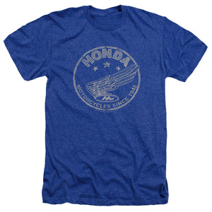 AN OFFCIALLY LICENSED HONDA MOTORCYCLES SINCE 1948 MEN'S HEATHER T-SHIRT ROYAL
