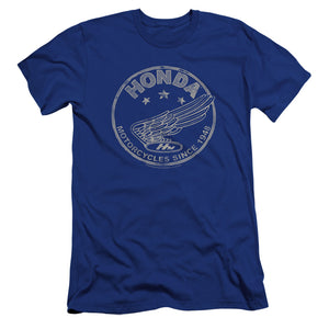 AN OFFCIALLY LICENSED HONDA MOTORCYCLES SINCE 1948 MEN'S PREMIUM SLIM FIT T-SHIRT ROYAL