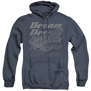 AN OFFCIALLY LICENSED HONDA MOTORCYCLES DREAMER ADULT UNISEX HEATHER PULLOVER HOODIE NAVY