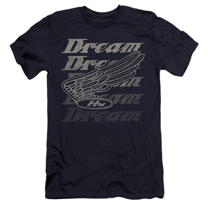 AN OFFCIALLY LICENSED HONDA MOTORCYCLES DREAMER MEN'S PREMIUM SLIM FIT T-SHIRT NAVY