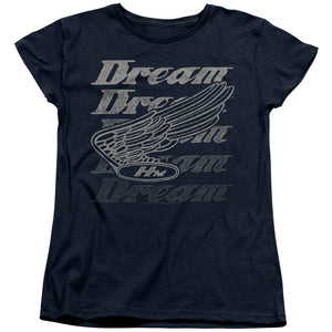 AN OFFCIALLY LICENSED HONDA MOTORCYCLES DREAMER WOMEN'S REGULAR FIT T-SHIRT NAVY