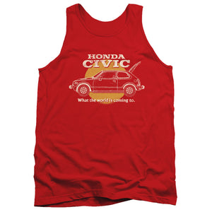 AN OFFCIALLY LICENSED HONDA CIVIC COMING WORLD ADULT UNISEX TANK TOP RED