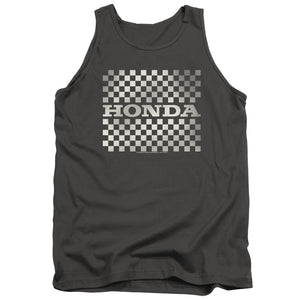 AN OFFCIALLY LICENSED HONDA CHECKERS LOGO ADULT UNISEX TANK TOP CHARCOAL