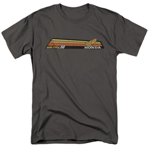 AN OFFCIALLY LICENSED HONDA MINI-TRAIL 50 STRIPE MEN'S REGULAR FIT T-SHIRT CHARCOAL