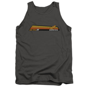 AN OFFCIALLY LICENSED HONDA MINI-TRAIL 50 STRIPE ADULT UNISEX TANK TOP CHARCOAL