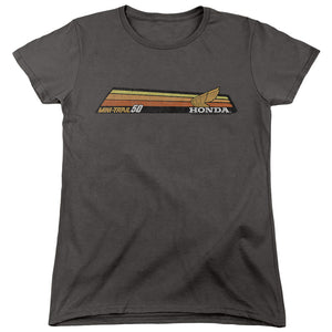 AN OFFCIALLY LICENSED HONDA MINI-TRAIL 50 STRIPE WOMEN'S REGULAR FIT T-SHIRT CHARCOAL