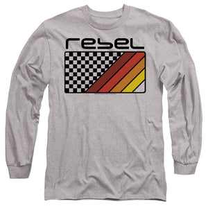 AN OFFCIALLY LICENSED HONDA REBEL CHECKERS AND STRIPES MEN'S LONG SLEEVE T-SHIRT ATHLETIC HEATHER