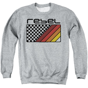 AN OFFCIALLY LICENSED HONDA REBEL CHECKERS AND STRIPES ADULT UNISEX CREWNECK SWEATSHIRT ATHLETIC HEATHER