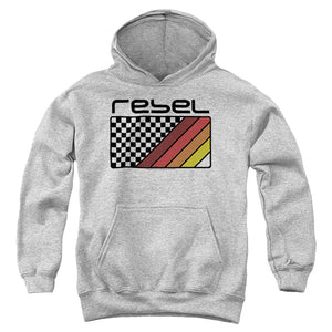 AN OFFCIALLY LICENSED HONDA REBEL CHECKERS AND STRIPES YOUTH HOODIE ATHLETIC HEATHER