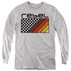 AN OFFCIALLY LICENSED HONDA REBEL CHECKERS AND STRIPES YOUTH LONG SLEEVE T-SHIRT ATHLETIC HEATHER