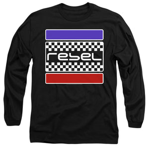 AN OFFCIALLY LICENSED HONDA REBEL CHECKERS MEN'S LONG SLEEVE T-SHIRT BLACK