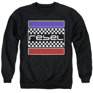 AN OFFCIALLY LICENSED HONDA REBEL CHECKERS ADULT UNISEX CREWNECK SWEATSHIRT BLACK