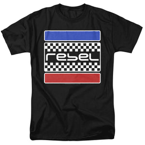 AN OFFCIALLY LICENSED HONDA REBEL CHECKERS MEN'S REGULAR FIT T-SHIRT BLACK