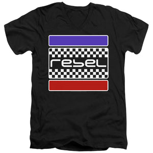 AN OFFCIALLY LICENSED HONDA REBEL CHECKERS MEN'S V-NECK T-SHIRT BLACK