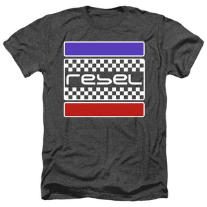 AN OFFCIALLY LICENSED HONDA REBEL CHECKERS MEN'S HEATHER T-SHIRT CHARCOAL