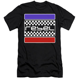 AN OFFCIALLY LICENSED HONDA REBEL CHECKERS MEN'S PREMIUM SLIM FIT T-SHIRT BLACK