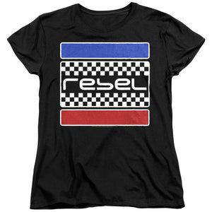 AN OFFCIALLY LICENSED HONDA REBEL CHECKERS WOMEN'S REGULAR FIT T-SHIRT BLACK