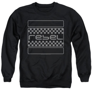 AN OFFCIALLY LICENSED HONDA REBEL CHECKERS GREY ADULT UNISEX CREWNECK SWEATSHIRT BLACK
