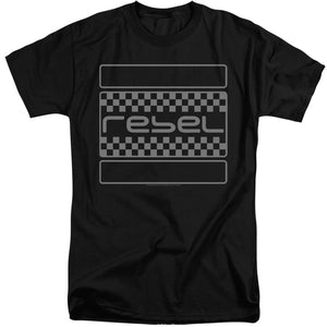 AN OFFCIALLY LICENSED HONDA REBEL CHECKERS GREY MEN'S TALL FIT T-SHIRT BLACK